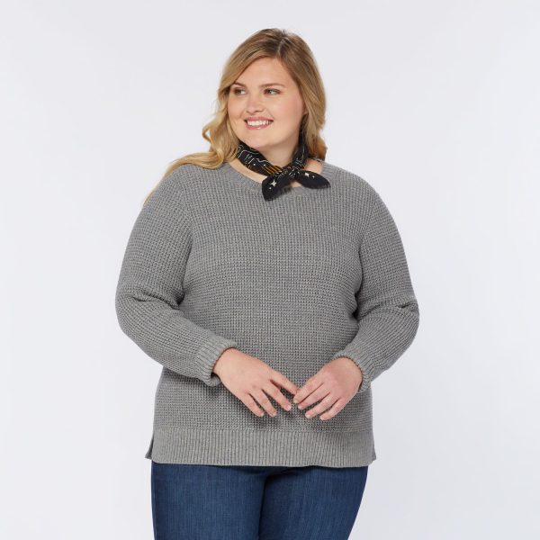 Women's Plus Heritage Waffle Stitch Crew Sweater