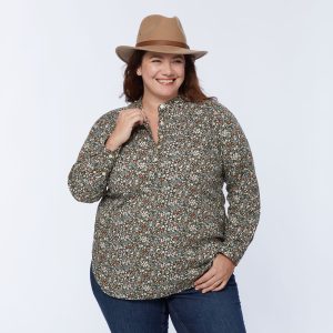 Women's Plus Printmaker Cotton Poplin Tunic